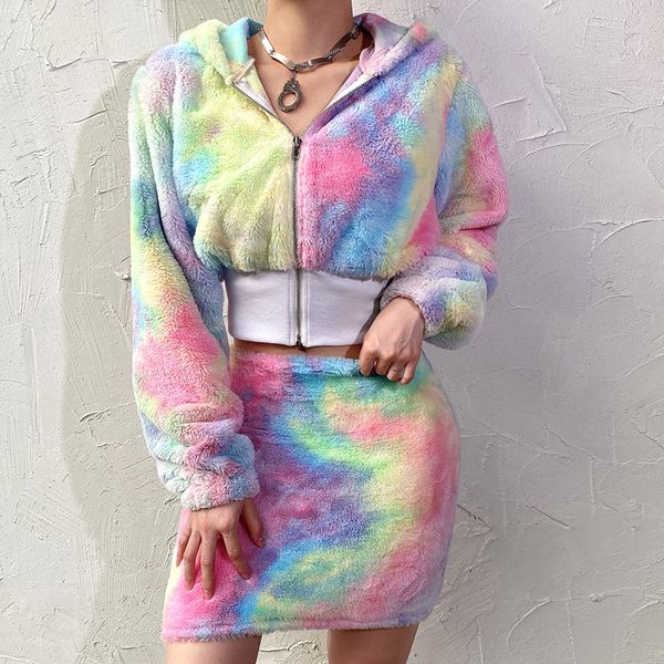 autumn winter jakcet women rainbow zipper teddy coats jackets women streetwear faux fur fleece crop and pants two piece set, White
autumn winter jakcet women rainbow zipper teddy coats jackets women streetwear faux fur fleece crop and pants two piece set, White