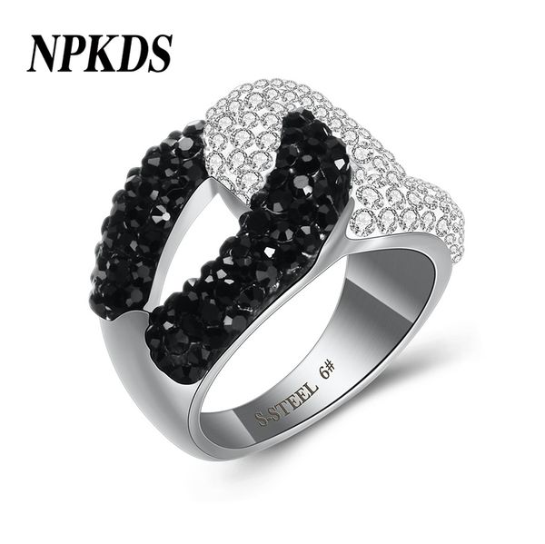 npkds black and clear austria crystal cross stainless steel ring engagement zircon rings fashion women jewelry accessories, Slivery;golden
npkds black and clear austria crystal cross stainless steel ring engagement zircon rings fashion women jewelry accessories, Slivery;golden