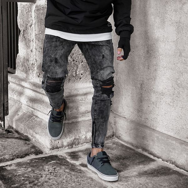 oeak 2019 jeans men spring men clothes denim pants distressed slim fit casual trousers stretch ripped jeans, Blue
oeak 2019 jeans men spring men clothes denim pants distressed slim fit casual trousers stretch ripped jeans, Blue