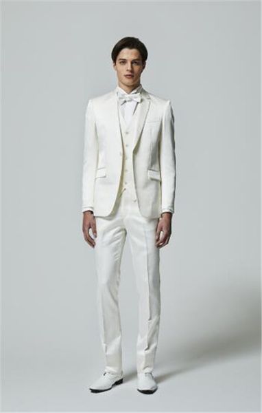 white men's business groomsman suit jacket+ vest + pants 3 pcs sets slim suits wedding party blazers jacket custom made, White;black
white men's business groomsman suit jacket+ vest + pants 3 pcs sets slim suits wedding party blazers jacket custom made, White;black