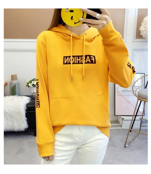 2020 new ladies spring and autumn thin section hooded pullover sweatshirt student casual letter printing girl fresh sweatshirt, Black
2020 new ladies spring and autumn thin section hooded pullover sweatshirt student casual letter printing girl fresh sweatshirt, Black