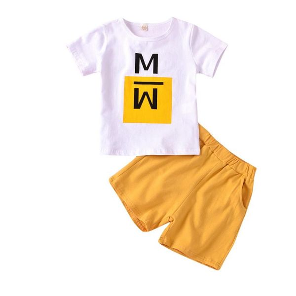 baby boys letter printed round neck short sleeve t-shirt soild color shorts 2pcs clothes set summer casual outfits d30, White
baby boys letter printed round neck short sleeve t-shirt soild color shorts 2pcs clothes set summer casual outfits d30, White