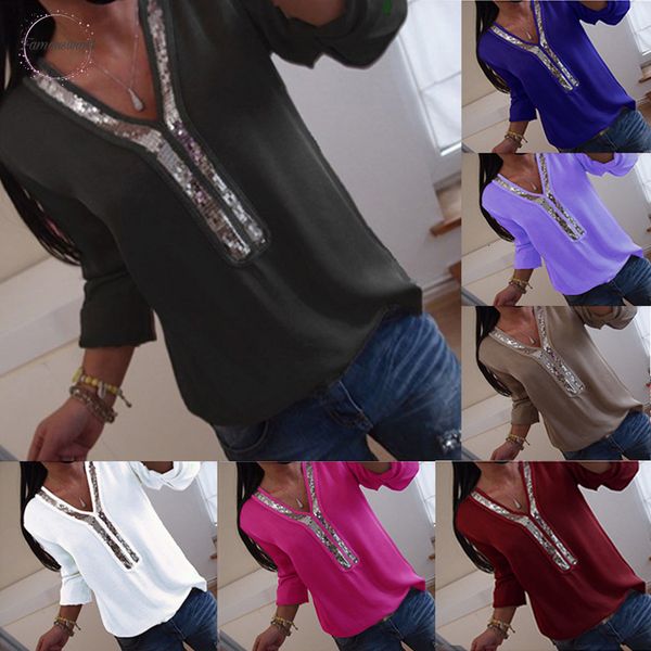 women shirts blouses long sleeve plus size women chiffon blouse 2019 sequins solid summer sequin patchwork shirts women big size, White
women shirts blouses long sleeve plus size women chiffon blouse 2019 sequins solid summer sequin patchwork shirts women big size, White