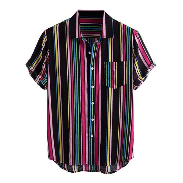 loose striped printed men's shirt turn down collar pocket shirts for men short sleeve fashion casual shirt men camisa masculina, White;black
loose striped printed men's shirt turn down collar pocket shirts for men short sleeve fashion casual shirt men camisa masculina, White;black