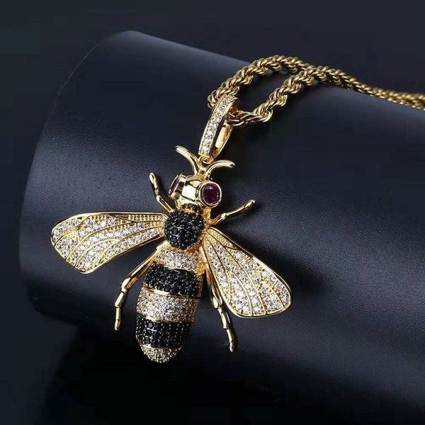 iced out bee pendant necklaces for men women luxury designer bling diamond animal pendants gold silver copper zircon chain necklace jewelry
iced out bee pendant necklaces for men women luxury designer bling diamond animal pendants gold silver copper zircon chain necklace jewelry