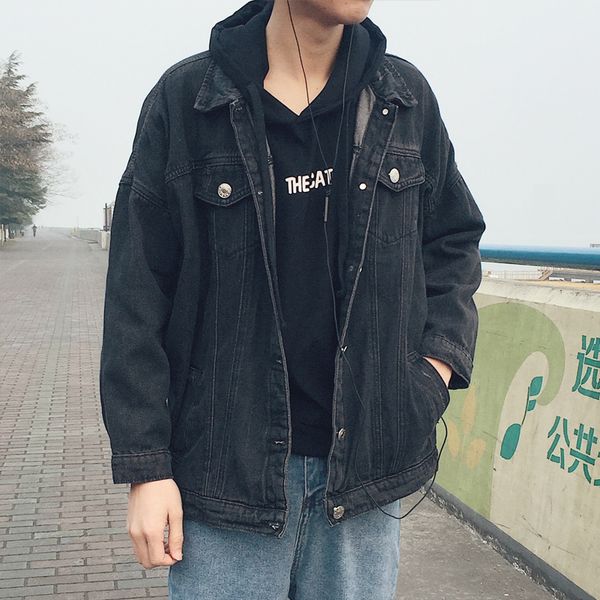 autumn and winter new boys loose hong kong wind jacket denim clothing korean version of the trend coat, Black
autumn and winter new boys loose hong kong wind jacket denim clothing korean version of the trend coat, Black