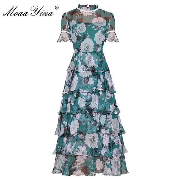 moaayina fashion designer dress summer women stand collar short sleeve floral print cascading ruffle dress, Black;gray
moaayina fashion designer dress summer women stand collar short sleeve floral print cascading ruffle dress, Black;gray