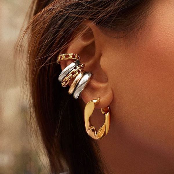 punk rock gold color clip earrings no piercing trendy link chain earcuffs statement cartilage earrings for women party jewelry, Silver
punk rock gold color clip earrings no piercing trendy link chain earcuffs statement cartilage earrings for women party jewelry, Silver