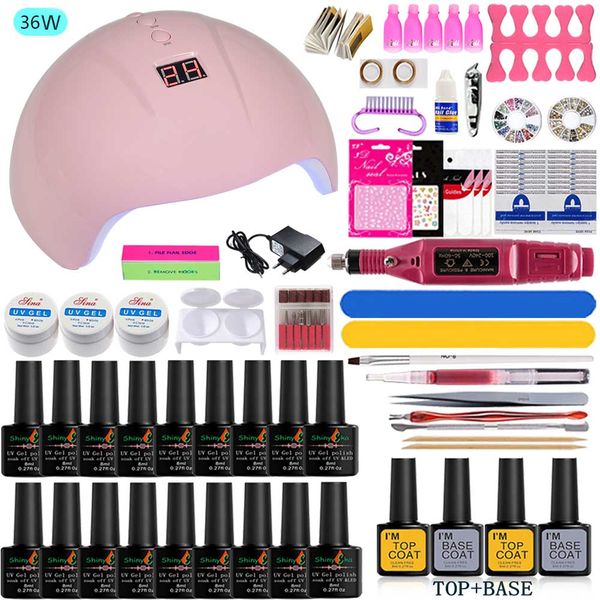 full manicure set with lamp gel set 36w uv led lamp for nail art 18/12/6pc 8ml nail polish kit with gel kit
full manicure set with lamp gel set 36w uv led lamp for nail art 18/12/6pc 8ml nail polish kit with gel kit