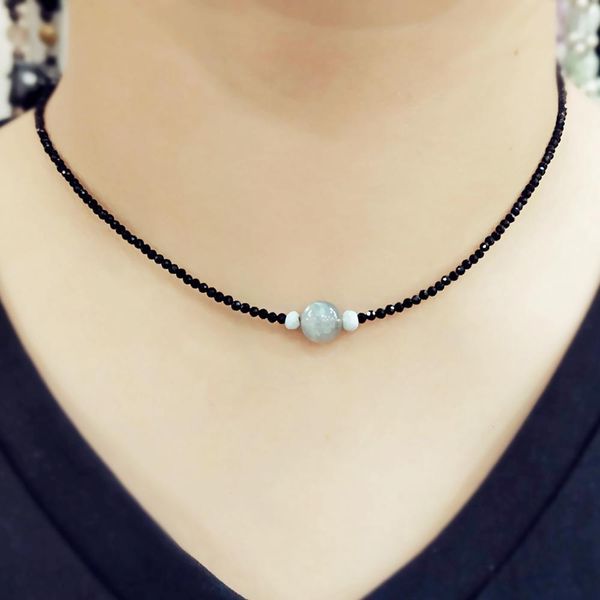 lii ji real black spinels labradorite larimar choker necklace delicate 40-45cm(16-18'') drop shipping, Silver
lii ji real black spinels labradorite larimar choker necklace delicate 40-45cm(16-18'') drop shipping, Silver