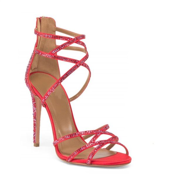 sandalias mujer 2018 red shoes bling bling crystal thin heels high heels sandals women zipper narrow band ladies summer boots, Black
sandalias mujer 2018 red shoes bling bling crystal thin heels high heels sandals women zipper narrow band ladies summer boots, Black