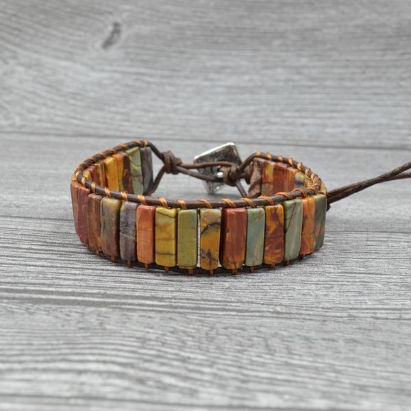 new vintage bohemia hand- woven picasso onyx tube beaded bracelets bangle for men women leather rope chain wrap bracelet jewelry, Golden;silver
new vintage bohemia hand- woven picasso onyx tube beaded bracelets bangle for men women leather rope chain wrap bracelet jewelry, Golden;silver