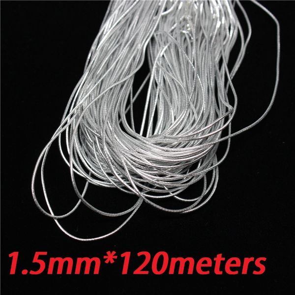 1.5mm silver elastic bungee string cord round twisted string rope 120 meters/roll diy cords for jewelery finding, Black;white
1.5mm silver elastic bungee string cord round twisted string rope 120 meters/roll diy cords for jewelery finding, Black;white