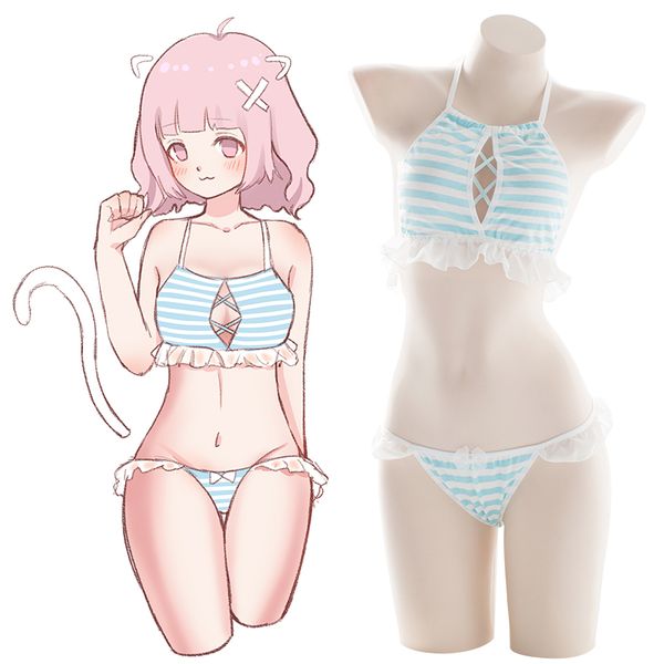 japanese kawaii lingerie cosplay bikini 2pcs lingerie set cute chiffon striped camisole panty pajamas set for women, Red;black
japanese kawaii lingerie cosplay bikini 2pcs lingerie set cute chiffon striped camisole panty pajamas set for women, Red;black