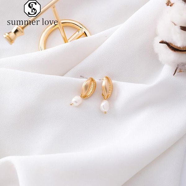 new fashion shell irregular pearl dangle drop earrings retro gold metal conch earring for women girl summer beach party jewelry gift-y, Golden;silver
new fashion shell irregular pearl dangle drop earrings retro gold metal conch earring for women girl summer beach party jewelry gift-y, Golden;silver