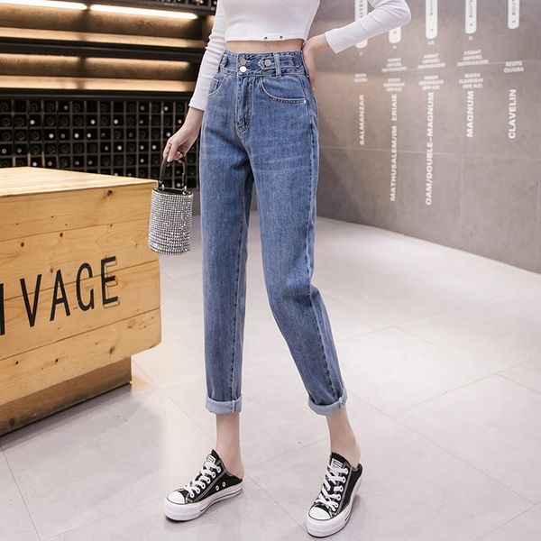 in the autumn of 2020 the new style of elegant style high-waist straight jeans womens loose slimming daddy knickerbockers fashion, Blue
in the autumn of 2020 the new style of elegant style high-waist straight jeans womens loose slimming daddy knickerbockers fashion, Blue