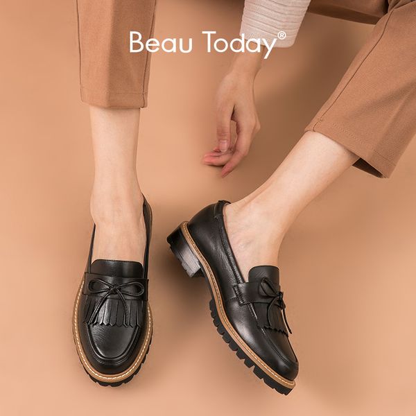 beautoday tassel loafers women calfskin leather round toe bowknot spring autumn slip-on ladies flats handmade 27162, Black
beautoday tassel loafers women calfskin leather round toe bowknot spring autumn slip-on ladies flats handmade 27162, Black