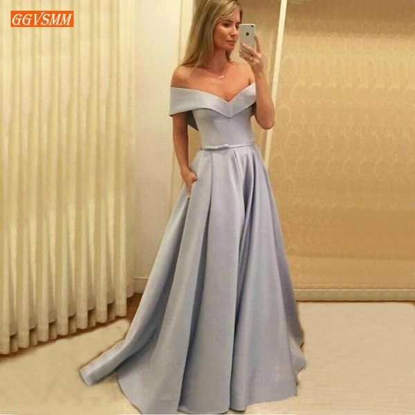 trendy silver formal evening dresses long off the shoulders satin a line evening gowns floor length customized women party dress, White;black
trendy silver formal evening dresses long off the shoulders satin a line evening gowns floor length customized women party dress, White;black