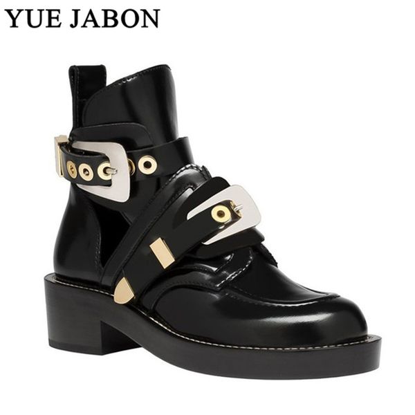 buckle straps punk booties thick heel black ankle boots cut out woman sandals motorcycle brand designers round toe summer shoes
buckle straps punk booties thick heel black ankle boots cut out woman sandals motorcycle brand designers round toe summer shoes