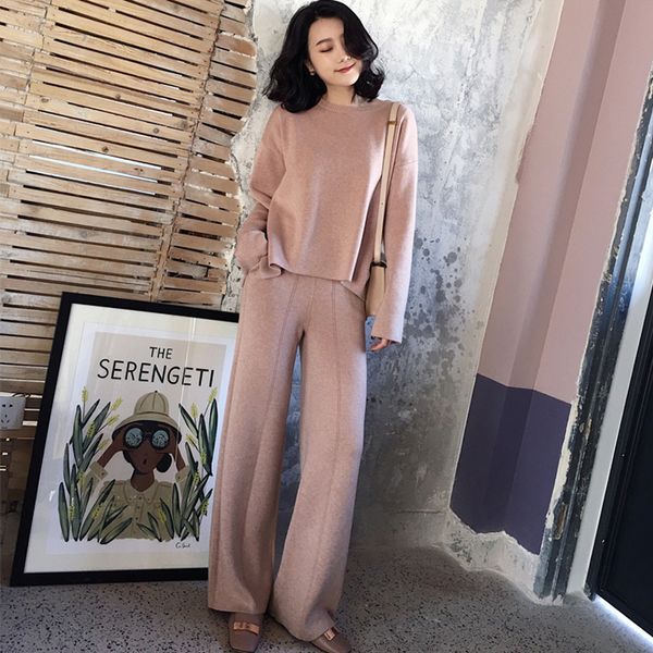 new ladies autumn women knitted trousers tracksuit 2 piece set pullover + wide leg pants two piece set knit sweatshirts suit, White
new ladies autumn women knitted trousers tracksuit 2 piece set pullover + wide leg pants two piece set knit sweatshirts suit, White