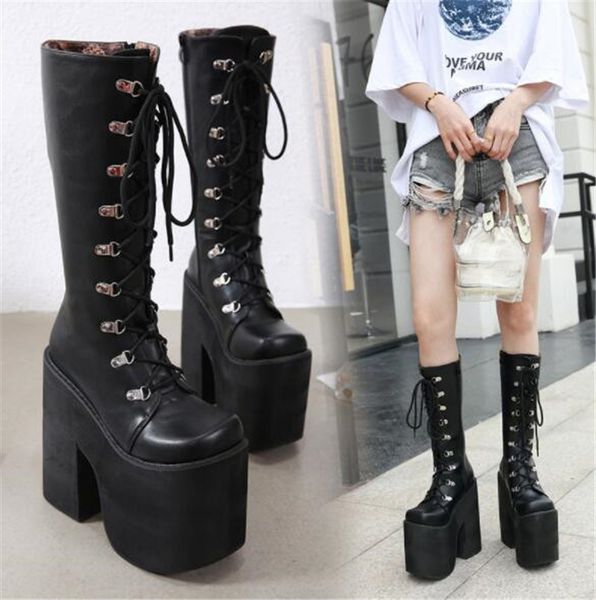 pxelena japanese punk thick platform combat cosplay boots women chunky block heels hip hop gothic knee high boots harajuku shoes, Black
pxelena japanese punk thick platform combat cosplay boots women chunky block heels hip hop gothic knee high boots harajuku shoes, Black