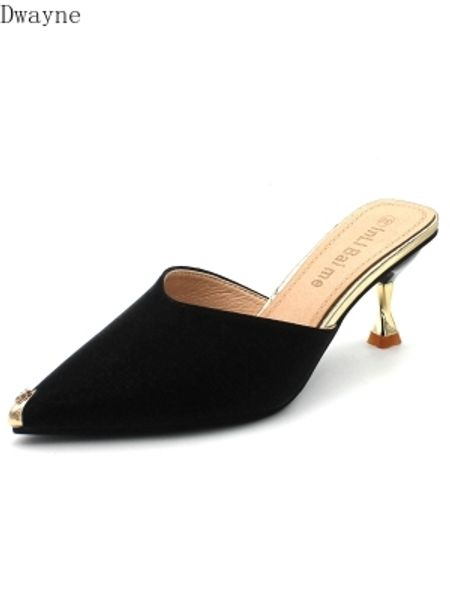 2020 spring new small fresh sandals and half slippers fashion french high heels, Black
2020 spring new small fresh sandals and half slippers fashion french high heels, Black