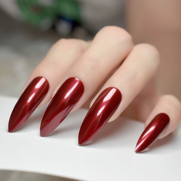 false nails extra long sharp stiletto tips claret-red bordeaux red pointed stilettos uv gel salon party press on fake nail art, Red;gold
false nails extra long sharp stiletto tips claret-red bordeaux red pointed stilettos uv gel salon party press on fake nail art, Red;gold
