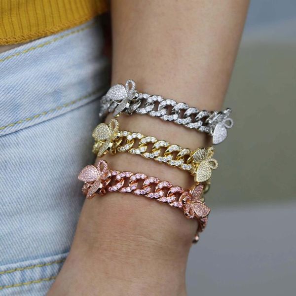 drop ship hip hop bling iced out butterfly charm cuban chain bracelet full cz paved gold color miami cuban link chain bracelet, Golden;silver
drop ship hip hop bling iced out butterfly charm cuban chain bracelet full cz paved gold color miami cuban link chain bracelet, Golden;silver
