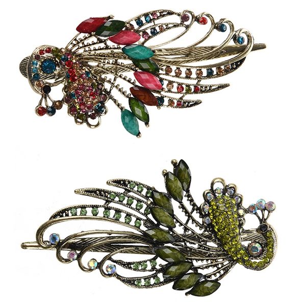 2pcs lovely vintage crystal peacock hair clips hairpins c- for hair clip beauty tools,multicolor & green, Golden;white
2pcs lovely vintage crystal peacock hair clips hairpins c- for hair clip beauty tools,multicolor & green, Golden;white