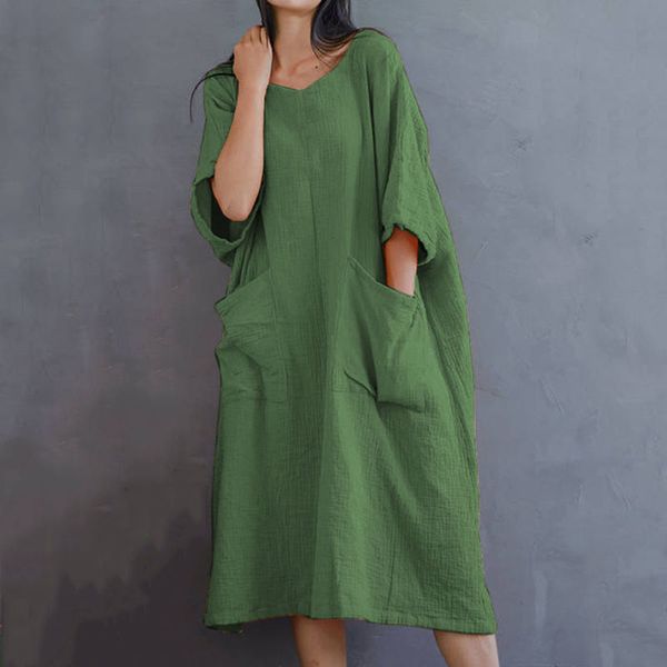 2019 new summer loose comfortable cotton and linen dress european and american casual literary temperament dress, Black;gray
2019 new summer loose comfortable cotton and linen dress european and american casual literary temperament dress, Black;gray
