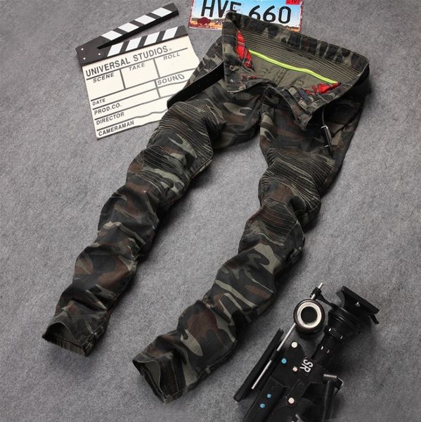 fashion designed men pencil pants casual slim skinny pants split joint jeans homme camouflage denim biker jeans quality, Blue
fashion designed men pencil pants casual slim skinny pants split joint jeans homme camouflage denim biker jeans quality, Blue