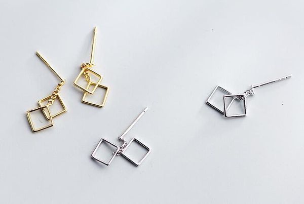tinny small real. 925 sterling silver jewelry geometric open double square dangle earrings tassel gtle2620, Golden;silver
tinny small real. 925 sterling silver jewelry geometric open double square dangle earrings tassel gtle2620, Golden;silver