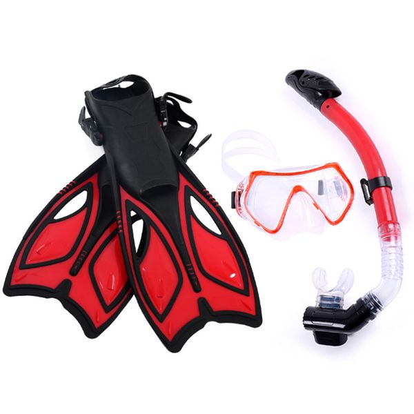 safe professional scuba diving mask silicone mask snorkel wear resistant diving masks swimming fins set red s 
safe professional scuba diving mask silicone mask snorkel wear resistant diving masks swimming fins set red s