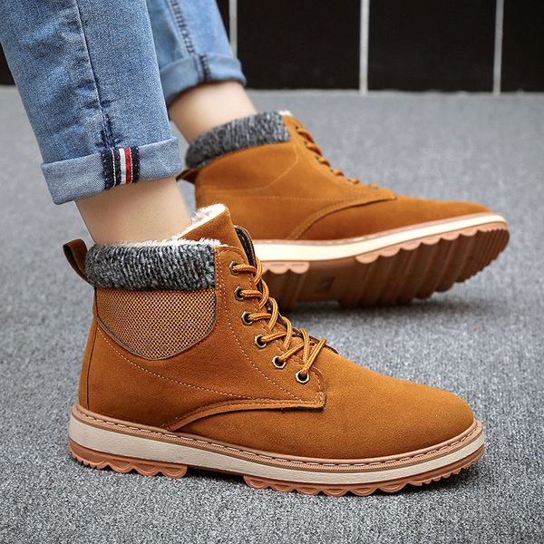 2019 winter thick warm cotton shoes men's boots trend increased men shoes ankle snow boots, Black
2019 winter thick warm cotton shoes men's boots trend increased men shoes ankle snow boots, Black