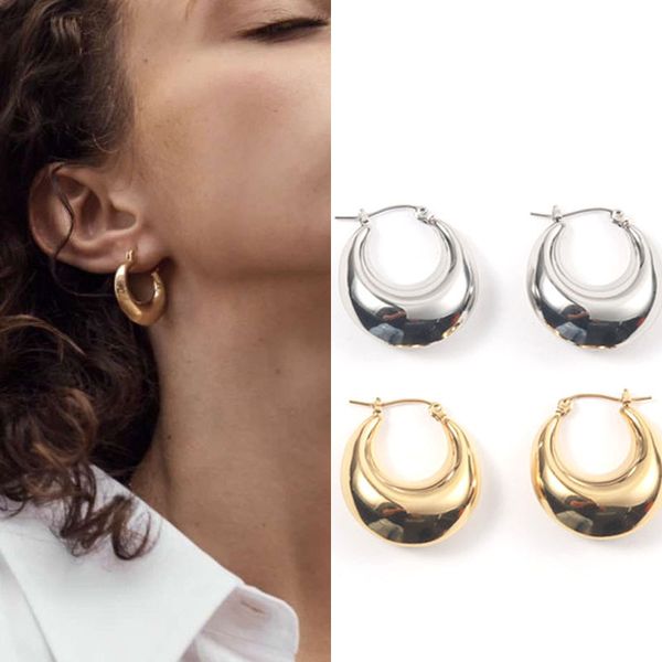 small chunky thick hoop earrings stainless steel for women gold color elegant minimalist earrings 2020, Golden;silver
small chunky thick hoop earrings stainless steel for women gold color elegant minimalist earrings 2020, Golden;silver