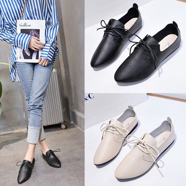 2020 spring and autumn new retro british lace-up pointed small leather shoes women flat shoes large size women's, Black
2020 spring and autumn new retro british lace-up pointed small leather shoes women flat shoes large size women's, Black