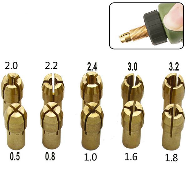 10pcs 0.5-3.2mm three-jaw copper drill chuck collet clip bit set for dremel rotate tool electric grinding accessories
10pcs 0.5-3.2mm three-jaw copper drill chuck collet clip bit set for dremel rotate tool electric grinding accessories