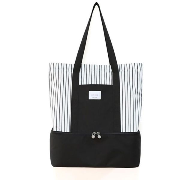 tote single shoulder thermal insulated lunch bag striped dual compartment handbag portable picnic box fashion pouch cooler, Blue;pink
tote single shoulder thermal insulated lunch bag striped dual compartment handbag portable picnic box fashion pouch cooler, Blue;pink