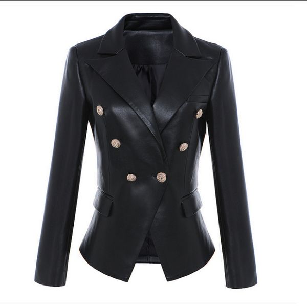 2019 new fashion women winter black lion metal double -breasted leather blazers coat and jacket plus size wholesale, White;black
2019 new fashion women winter black lion metal double -breasted leather blazers coat and jacket plus size wholesale, White;black