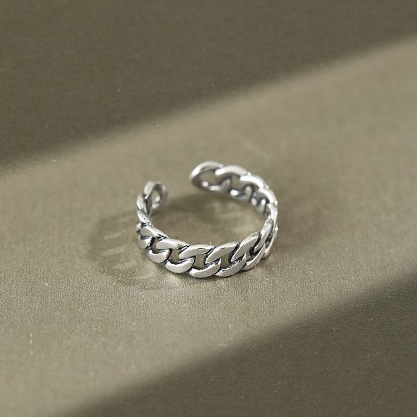 100% 925 sterling silver wide open rings for women vintage chain braided rings fine jewelry female statement ring, Black
100% 925 sterling silver wide open rings for women vintage chain braided rings fine jewelry female statement ring, Black