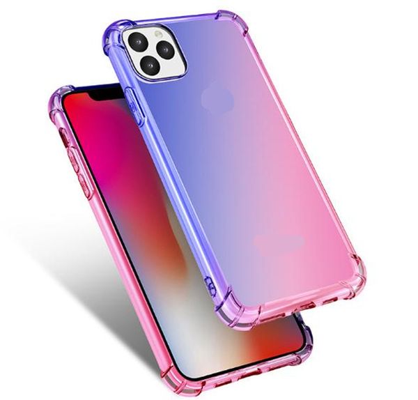 

2020 gradient colors anti shock airbag soft clear cases for iphone 12 11 xr xs max 8 7plus 6s for samsung s10 s9 note 9