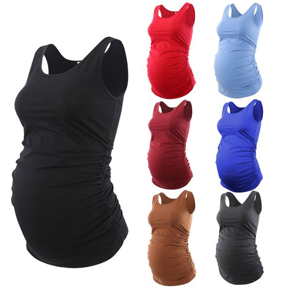 womens tanks summer sleeveless side ruched maternity tank camis tee pregnancy clothing pregnant solid long t-shirt, White
womens tanks summer sleeveless side ruched maternity tank camis tee pregnancy clothing pregnant solid long t-shirt, White