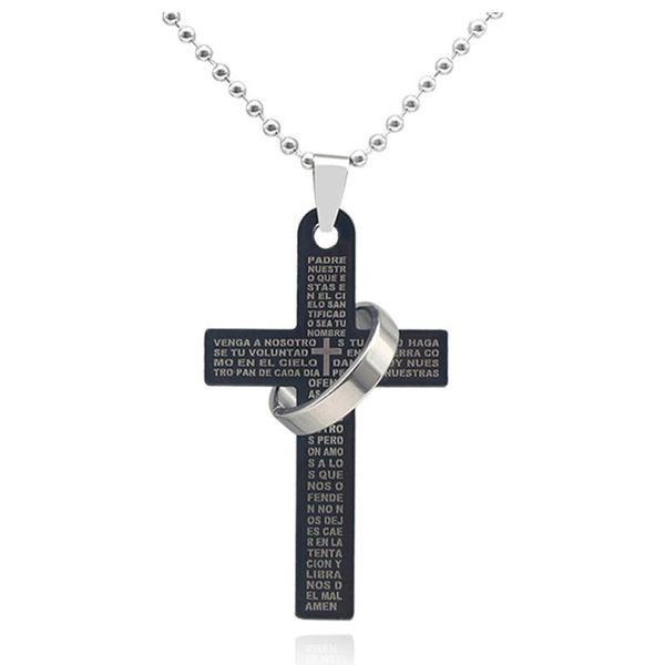 cool necklace curb chain casual cross men jewelry ring pendant stainless steel, Silver
cool necklace curb chain casual cross men jewelry ring pendant stainless steel, Silver