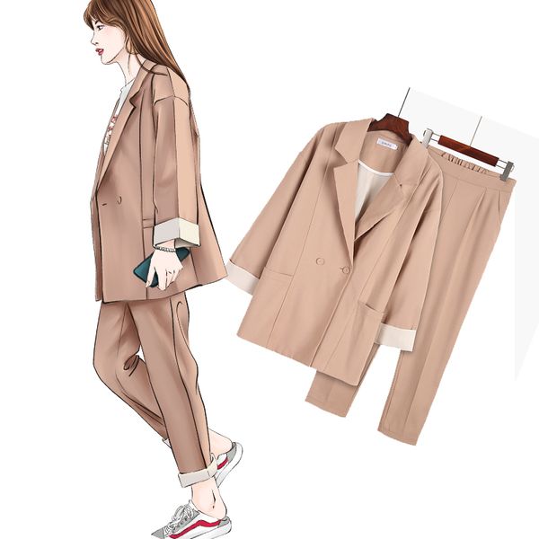 women pant suits suit female autumn new slim double-breasted blazers suit+casual pants two-piece women's set, White;black
women pant suits suit female autumn new slim double-breasted blazers suit+casual pants two-piece women's set, White;black