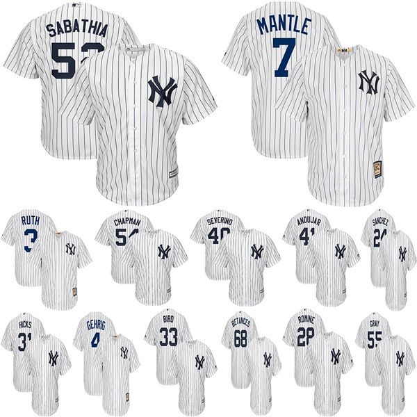 New York Men's Yankees Jerseys Babe Ruth Mickey Mantle Austin Romine Greg Bird Catfish Hunter Phil Rizzuto Baseball Jersey
New York Men's Yankees Jerseys Babe Ruth Mickey Mantle Austin Romine Greg Bird Catfish Hunter Phil Rizzuto Baseball Jersey