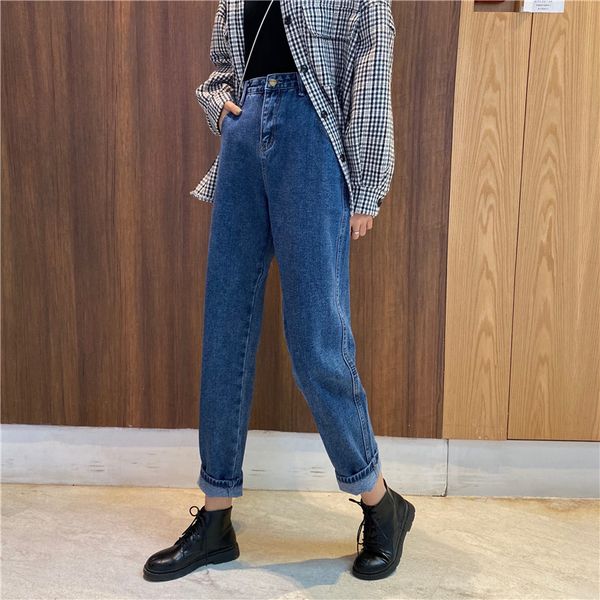 women's jeans women solid denim straight womens loose simple student high waist all-match korean style chic casual fashion harajuku, Blue
women's jeans women solid denim straight womens loose simple student high waist all-match korean style chic casual fashion harajuku, Blue