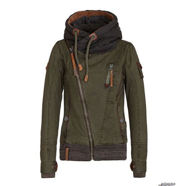 womens designer diagonal zipper padded long sleeve hooded cotton coat72s0h, Black;brown
womens designer diagonal zipper padded long sleeve hooded cotton coat72s0h, Black;brown