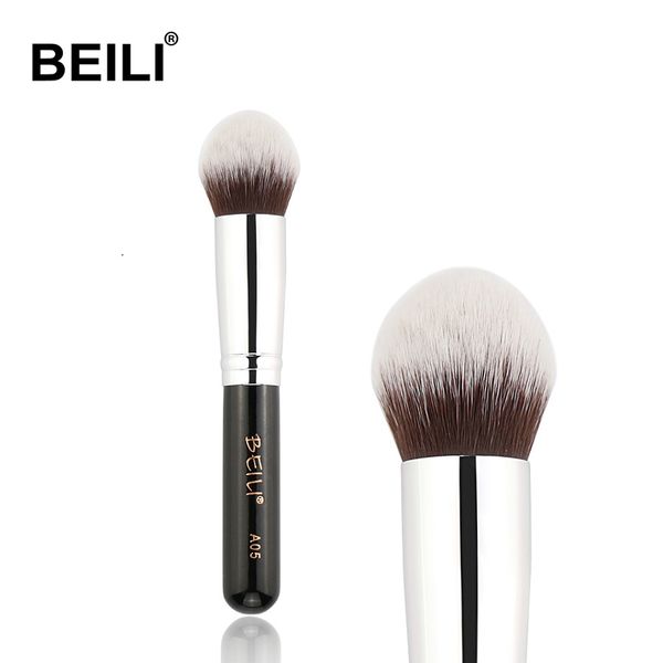 beili 1pc kabuki brush soft dense grey synthetic hair powder foundation blusher contour makeup brushes