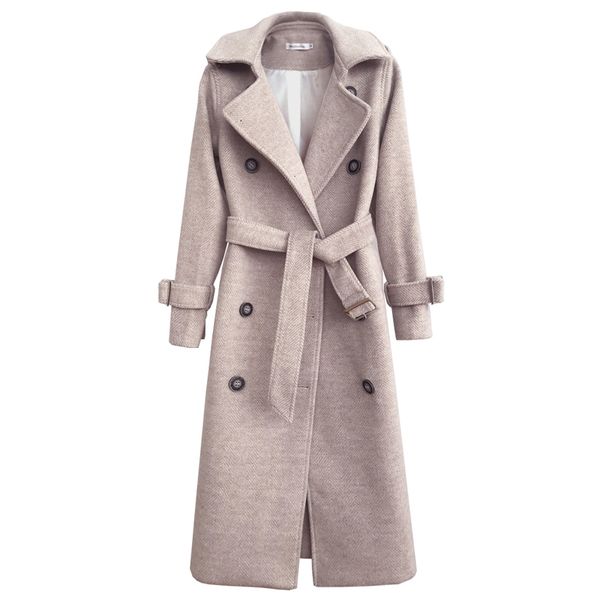 herringbone women thicken woolen coat female long korean winter new long over the knee popular wool coat with belt, Black
herringbone women thicken woolen coat female long korean winter new long over the knee popular wool coat with belt, Black