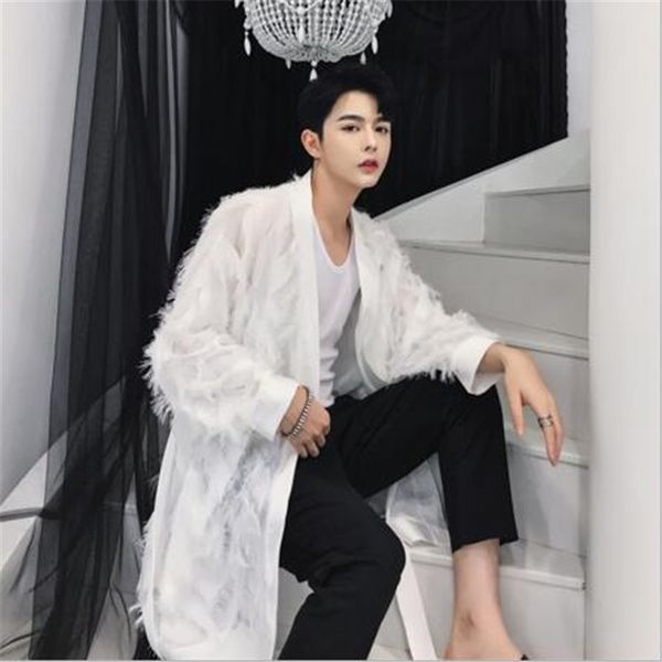 summer thin perspective trench coat men feather tassel long coat men fringed cardigan punk rave windbreaker abrigo hombre, Tan;black
summer thin perspective trench coat men feather tassel long coat men fringed cardigan punk rave windbreaker abrigo hombre, Tan;black